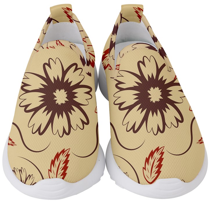 Folk flowers print Floral pattern Ethnic art Kids  Slip On Sneakers