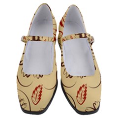 Folk Flowers Print Floral Pattern Ethnic Art Women s Mary Jane Shoes by Eskimos