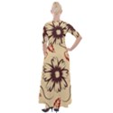 Folk flowers print Floral pattern Ethnic art Half Sleeves Maxi Dress View2