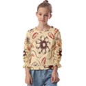 Folk flowers print Floral pattern Ethnic art Kids  Cuff Sleeve Top View1