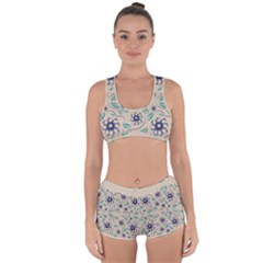 Folk Flowers Print Floral Pattern Ethnic Art Racerback Boyleg Bikini Set by Eskimos