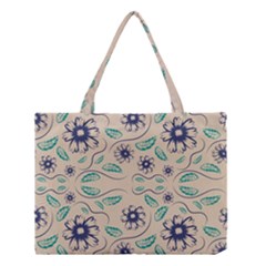 Folk Flowers Print Floral Pattern Ethnic Art Medium Tote Bag by Eskimos