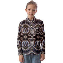 Embroidered Patterns Kids  Long Sleeve Shirt by kaleidomarblingart