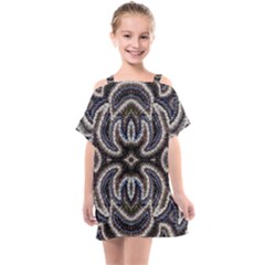 Embroidered Patterns Kids  One Piece Chiffon Dress by kaleidomarblingart