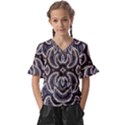 EMBROIDERED PATTERNS Kids  V-Neck Horn Sleeve Blouse View1