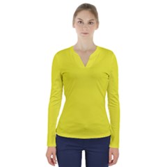 Daffodil V-neck Long Sleeve Top by retrotoomoderndesigns