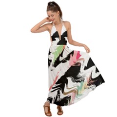 Happy Kiwi Midnight Backless Maxi Beach Dress