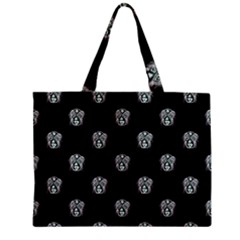 Tribal Mask Motif Drawing Pattern Zipper Mini Tote Bag