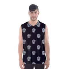 Tribal Mask Motif Drawing Pattern Men s Basketball Tank Top