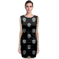 Tribal Mask Motif Drawing Pattern Classic Sleeveless Midi Dress by dflcprintsclothing