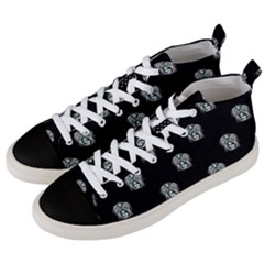 Tribal Mask Motif Drawing Pattern Men s Mid-top Canvas Sneakers