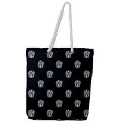 Tribal Mask Motif Drawing Pattern Full Print Rope Handle Tote (large)