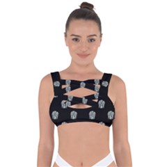 Tribal Mask Motif Drawing Pattern Bandaged Up Bikini Top by dflcprintsclothing