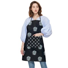 Tribal Mask Motif Drawing Pattern Pocket Apron