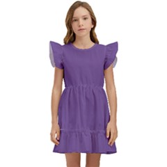 Dark Lavender Kids  Winged Sleeve Dress