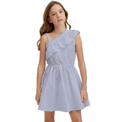 Light Periwinkle Kids  One Shoulder Party Dress