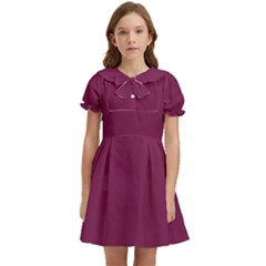 Pansy Purple Kids  Bow Tie Puff Sleeve Dress