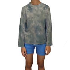 Algae Texture Patttern Kids  Long Sleeve Swimwear by dflcprintsclothing