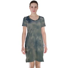 Algae Texture Patttern Short Sleeve Nightdress by dflcprintsclothing