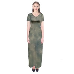 Algae Texture Patttern Short Sleeve Maxi Dress by dflcprintsclothing