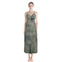 Algae Texture Patttern Button Up Chiffon Maxi Dress View1