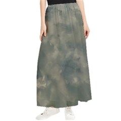 Algae Texture Patttern Maxi Chiffon Skirt