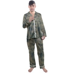 Algae Texture Patttern Men s Long Sleeve Satin Pajamas Set by dflcprintsclothing