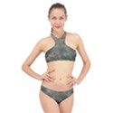 Algae Texture Patttern High Neck Bikini Set View1