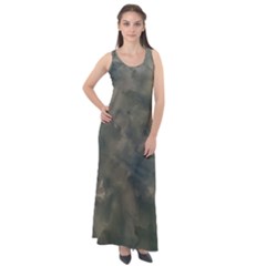 Algae Texture Patttern Sleeveless Velour Maxi Dress by dflcprintsclothing