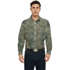 Algae Texture Patttern Men s Long Sleeve Pocket Shirt 