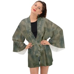 Algae Texture Patttern Long Sleeve Kimono by dflcprintsclothing