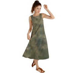 Algae Texture Patttern Summer Maxi Dress by dflcprintsclothing