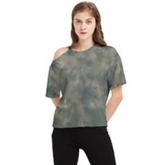 Algae Texture Patttern One Shoulder Cut Out Tee by dflcprintsclothing