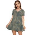 Algae Texture Patttern Tiered Short Sleeve Babydoll Dress View1