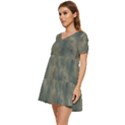 Algae Texture Patttern Tiered Short Sleeve Babydoll Dress View3