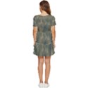 Algae Texture Patttern Tiered Short Sleeve Babydoll Dress View4