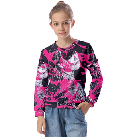 Shaman Number Two Kids  Long Sleeve Tee With Frill  by MRNStudios