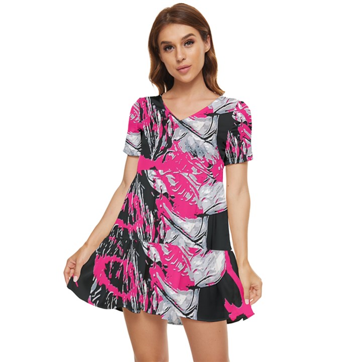 Shaman Number Two Tiered Short Sleeve Babydoll Dress