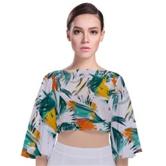 Happy Kiwi Spring Tie Back Butterfly Sleeve Chiffon Top