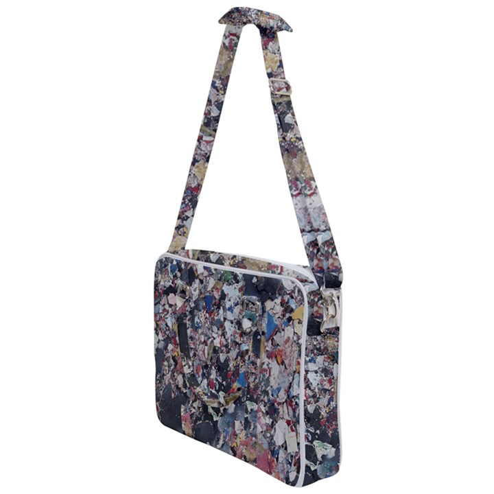 Multicolored Debris Texture Print Cross Body Office Bag