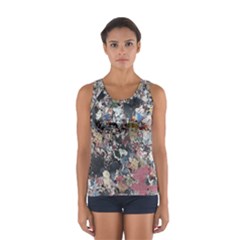 Multicolored Debris Texture Print Sport Tank Top  by dflcprintsclothing