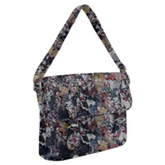 Multicolored Debris Texture Print Buckle Messenger Bag