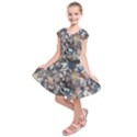 Multicolored Debris Texture Print Kids  Short Sleeve Dress View1