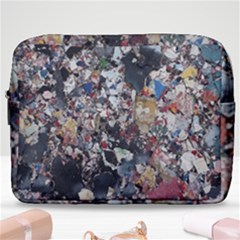 Multicolored Debris Texture Print Make Up Pouch (large)