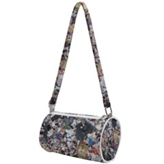 Multicolored Debris Texture Print Mini Cylinder Bag by dflcprintsclothing