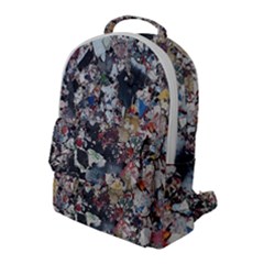 Multicolored Debris Texture Print Flap Pocket Backpack (large)