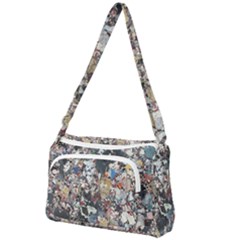 Multicolored Debris Texture Print Front Pocket Crossbody Bag by dflcprintsclothing