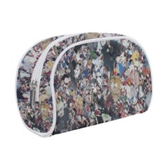 Multicolored Debris Texture Print Make Up Case (small) by dflcprintsclothing