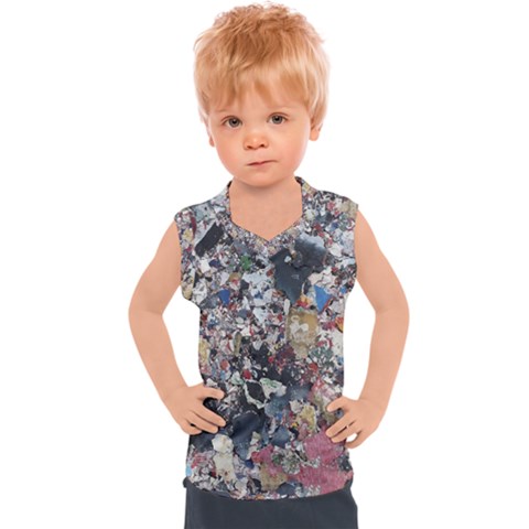 Multicolored Debris Texture Print Kids  Sport Tank Top by dflcprintsclothing