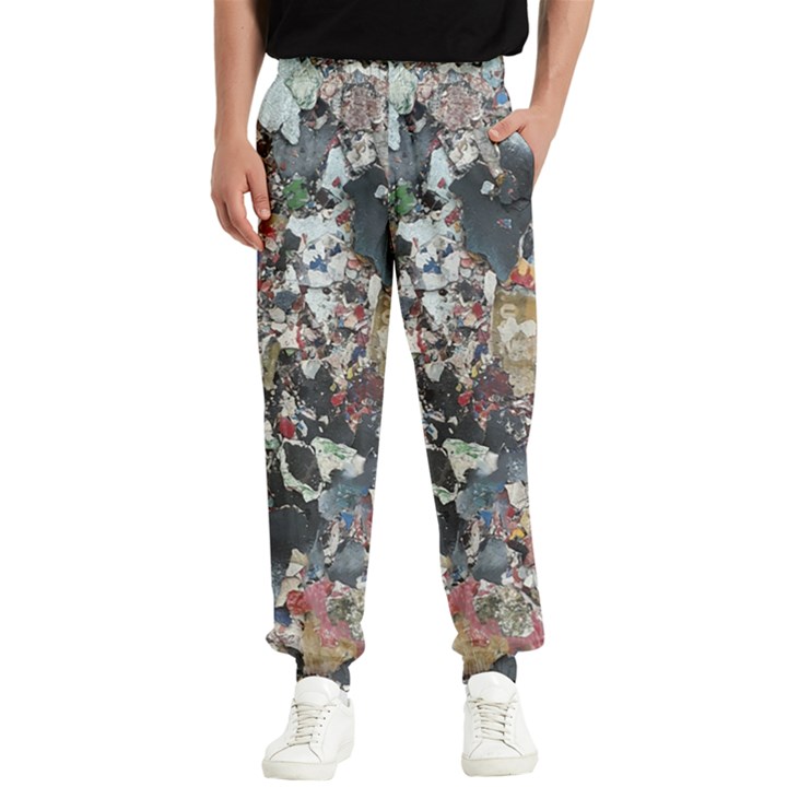 Multicolored Debris Texture Print Men s Elastic Waist Pants